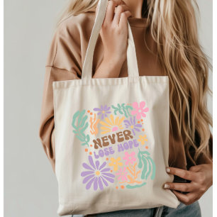 Boho Floral Retro verliert nie Hoffnung Tragetasche