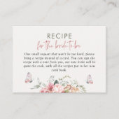 Boho Floral Rezept Brautparty Begleitkarte (Vorderseite)