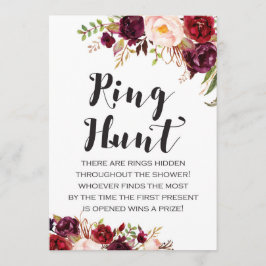 Boho Floral Ring Hunt Brautparty Game 12x18 Einladung