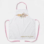 Boho Floral Rolling Button Bakery Name Schürze (Vorderseite)