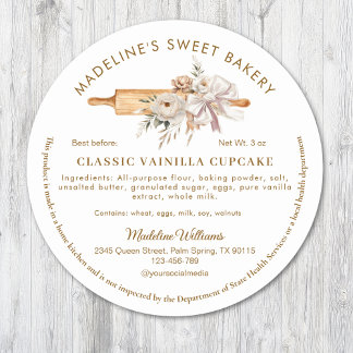 Boho Floral Rolling Button Hütte Food Law Runder Aufkleber