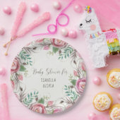 BOHO Floral Rosa Fern  Bohemische Natur Pappteller (Party)