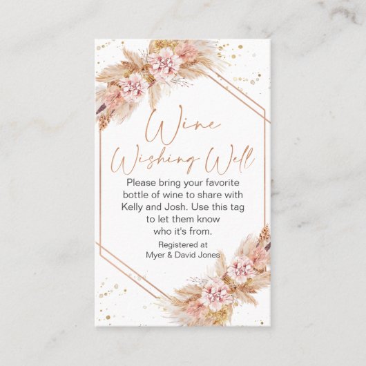 Boho Floral Rose Gold für eine gute Beilage Visitenkarte (Vorderseite)