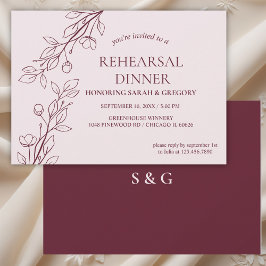 Boho Floral Ruby Probe Abendessen Einladung