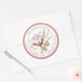 Boho Floral Rücksendeadresse Round Envelope Runder Aufkleber (Umschlag)