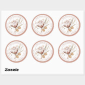 Boho Floral Rücksendeadresse Round Envelope Runder Aufkleber (Blatt)