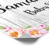 Boho Floral Rustic Baby Dusche Begrüßungszeichen Poster (Ecke)