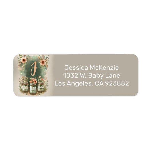 Boho Floral Rustic Floral Mason Jar Baby Dusche (Vorne)