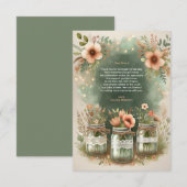 Boho Floral Rustic Floral Mason Jar Baby Dusche Dankeskarte (Vorne/Hinten)