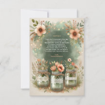Boho Floral Rustic Floral Mason Jar Baby Dusche