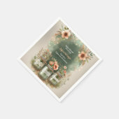 Boho Floral Rustic Floral Mason Jar Baby Dusche Serviette (Ecke)