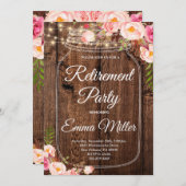 Boho Floral Rustic Rentirement Einladung (Vorne/Hinten)