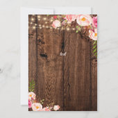 Boho Floral Rustic Rentirement Party Einladung (Rückseite)