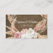 Boho Floral Rustic Wood Pampas Grass Platzkarten (Rückseite)