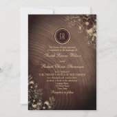 Boho Floral Rustic Wood Wedding QR Code Einladung (Vorderseite)