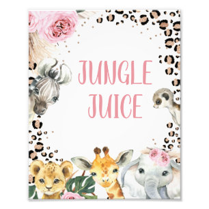 Boho Floral Safari Birthday Sign Fotodruck