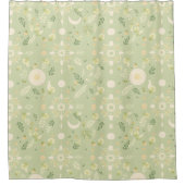 Boho Floral Sage Duschvorhang (Vorderseite)