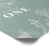 Boho Floral Sage Green Tischnummern Poster (Ecke)