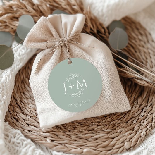 Boho Floral Sage Green Wedding Geschenkanhänger