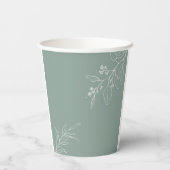 Boho Floral Sage Green Wedding Paper Cups Pappbecher (Rückseite)