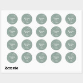 Boho Floral Sage Green Wedding Round Sticker (Blatt)