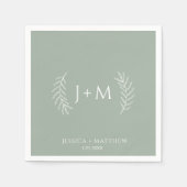 Boho Floral Sage Green Wedding Serviette (Vorderseite)
