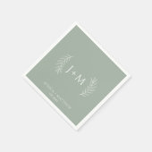 Boho Floral Sage Green Wedding Serviette (Ecke)