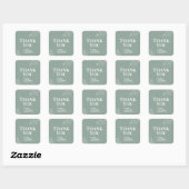 Boho Floral Sage Green Wedding Square Sticker (Blatt)