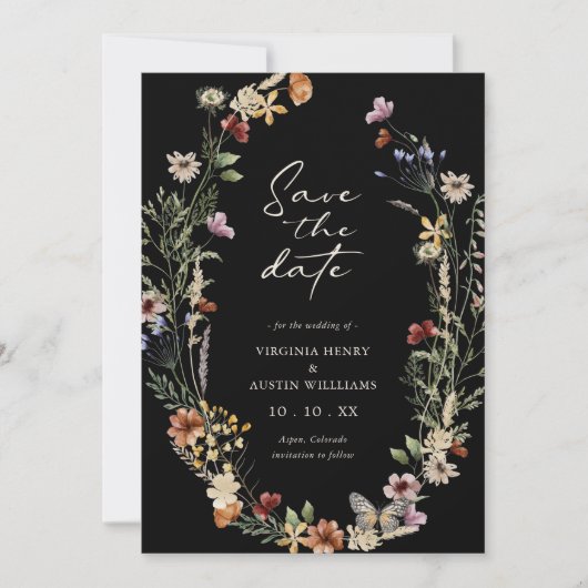 Boho Floral Save the Date (Vorderseite)