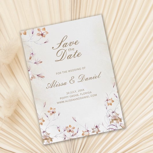 Boho Floral Save the Date Card
