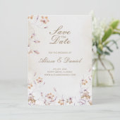 Boho Floral Save the Date Card (Stehend Vorderseite)