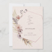 Boho Floral Save the Date Card Einladung (Vorderseite)