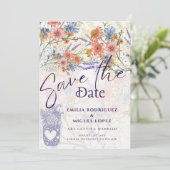 Boho Floral SAVE THE DATE Einladung (Stehend Vorderseite)