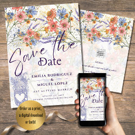 Boho Floral SAVE THE DATE Einladung