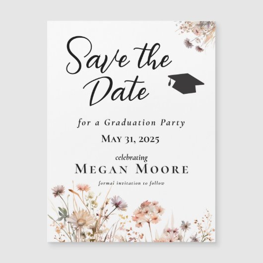 Boho Floral Save the Date Magnet (Vorderseite)