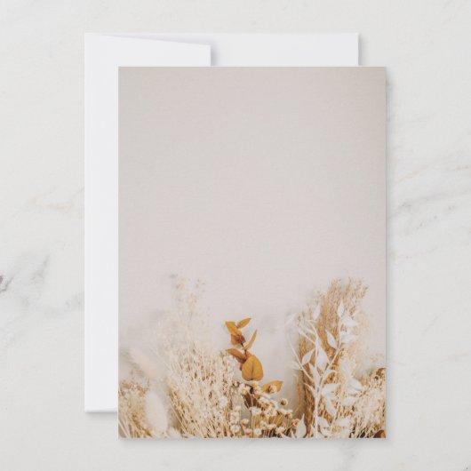 Boho Floral Script Hochzeitsdetails (Rückseite)