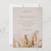 Boho Floral Script Hochzeitsdetails (Vorderseite)