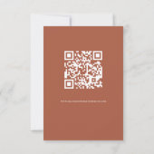 Boho Floral Script QR Code Terracotta Wedding RSVP (Rückseite)