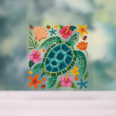 Boho Floral Sea Turtle Acrylschild (Neutral)