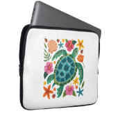Boho Floral Sea Turtle Laptopschutzhülle (Vorne Rechts)