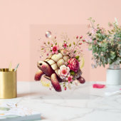 Boho Floral Sea Turtle Pink Blossom Acrylschild (Hochzeit)