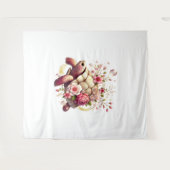 Boho Floral Sea Turtle Pink Blossom Wandteppich (Vorderseite (Horizontal))