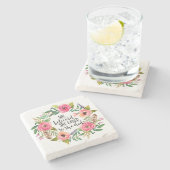 Boho floral Sie glaubte, dass sie zitieren könnte Steinuntersetzer (Seitenansicht)