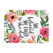 Boho floral Sie glaubte, sie könne, Inspirier Zita Magnet (Horizontal)