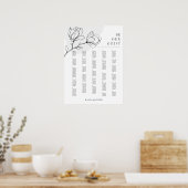 Boho Floral Simple Alphabetic Seekartenzeichen Poster (Küche)