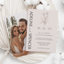 Boho Floral Sketch Modernes Foto Hochzeit