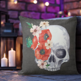 Boho Floral Skull Kissen