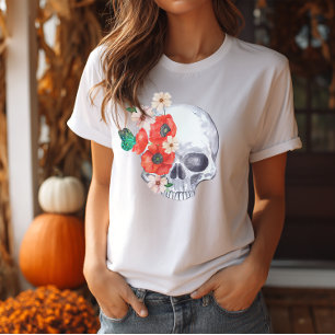 Boho Floral Skull T - Shirt