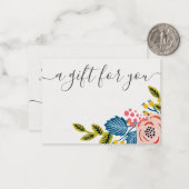 Boho Floral Small Business Geschenkgutschein Mitteilungskarte (Vorderseite/Rückseite Beispiel)