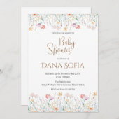 Boho floral Spanish Baby Shower Girl Einladung (Vorne/Hinten)